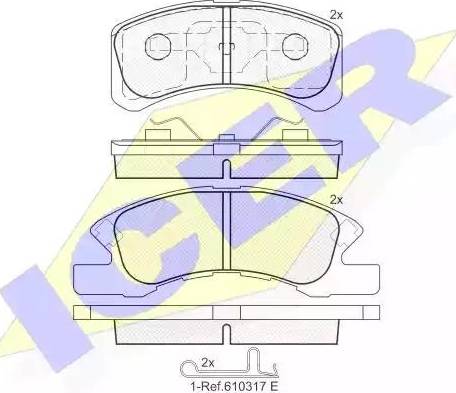 Icer 181701 - Bremžu uzliku kompl., Disku bremzes www.autospares.lv