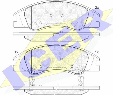 Icer 181708 - Bremžu uzliku kompl., Disku bremzes www.autospares.lv