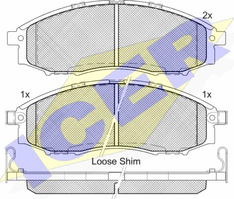 Icer 181703 - Bremžu uzliku kompl., Disku bremzes www.autospares.lv