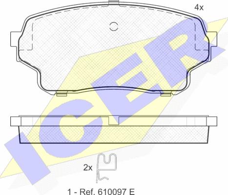 Icer 181715 - Bremžu uzliku kompl., Disku bremzes www.autospares.lv