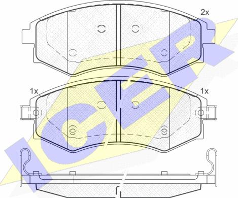 Icer 181716 - Bremžu uzliku kompl., Disku bremzes www.autospares.lv