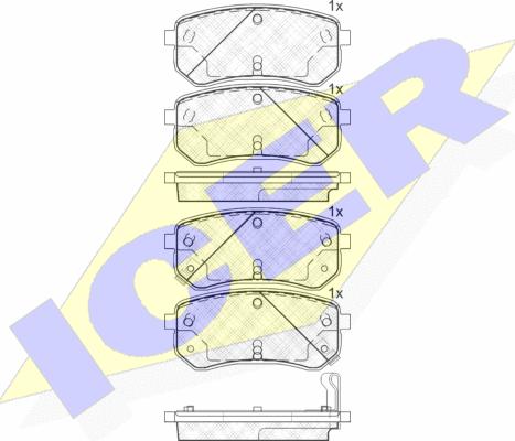 Icer 181710 - Bremžu uzliku kompl., Disku bremzes autospares.lv