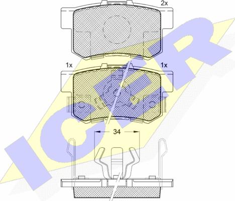 Icer 181718 - Bremžu uzliku kompl., Disku bremzes www.autospares.lv