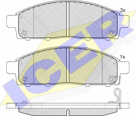 Icer 181784 - Bremžu uzliku kompl., Disku bremzes autospares.lv