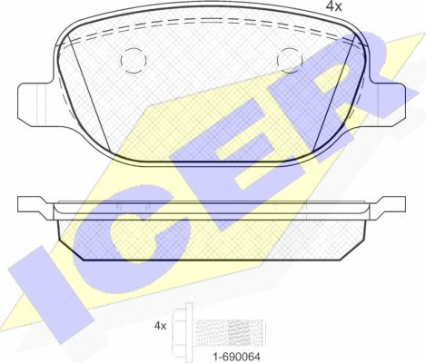 Icer 181780 - Тормозные колодки, дисковые, комплект www.autospares.lv