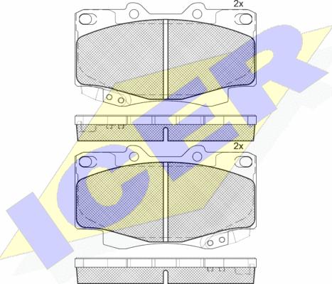 Icer 181781 - Bremžu uzliku kompl., Disku bremzes autospares.lv