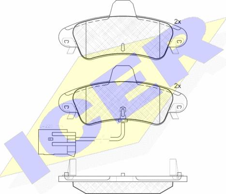 Icer 181735 - Bremžu uzliku kompl., Disku bremzes www.autospares.lv