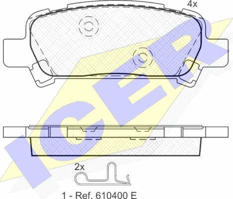 Icer 181736 - Bremžu uzliku kompl., Disku bremzes www.autospares.lv