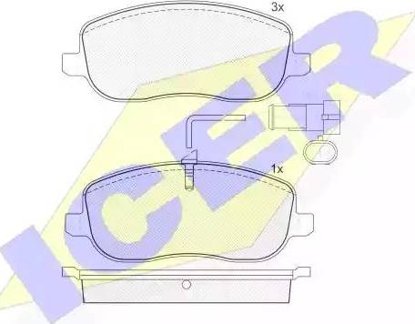 Icer 181732 - Bremžu uzliku kompl., Disku bremzes www.autospares.lv