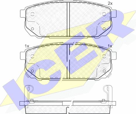 Icer 181720 - Bremžu uzliku kompl., Disku bremzes autospares.lv