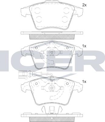 Icer 181779LM - Bremžu uzliku kompl., Disku bremzes www.autospares.lv