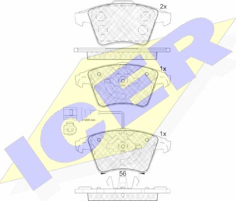 Icer 181779 - Bremžu uzliku kompl., Disku bremzes www.autospares.lv