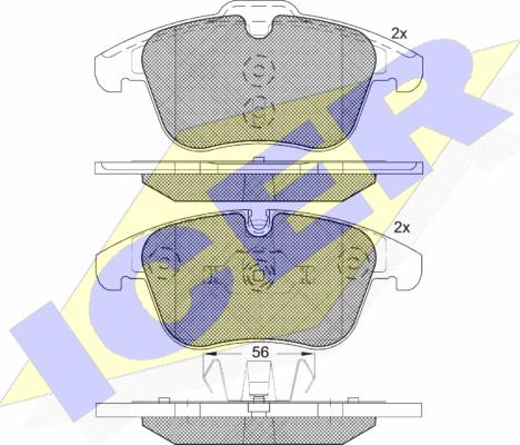 Icer 181775-203 - Bremžu uzliku kompl., Disku bremzes www.autospares.lv