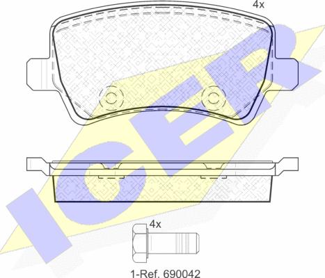 Icer 181776 - Тормозные колодки, дисковые, комплект www.autospares.lv