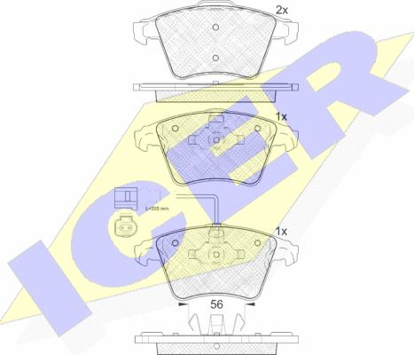 Icer 181778 - Bremžu uzliku kompl., Disku bremzes autospares.lv