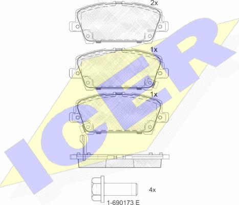 Icer 181773 - Bremžu uzliku kompl., Disku bremzes www.autospares.lv