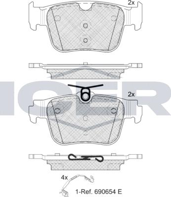 Icer 182410 - Bremžu uzliku kompl., Disku bremzes www.autospares.lv