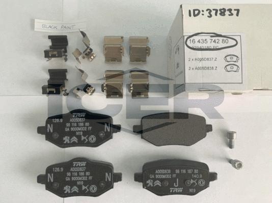 Icer 182418 - Brake Pad Set, disc brake www.autospares.lv