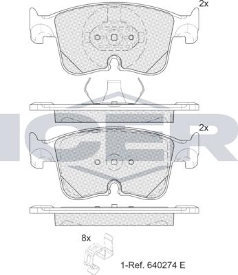 Icer 182487 - Bremžu uzliku kompl., Disku bremzes www.autospares.lv