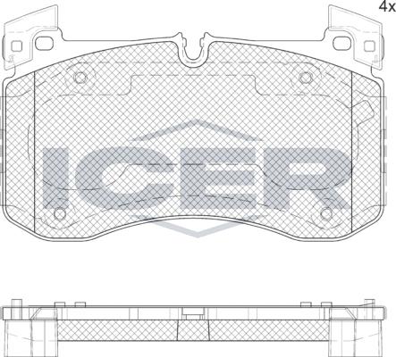 Icer 182436 - Bremžu uzliku kompl., Disku bremzes www.autospares.lv