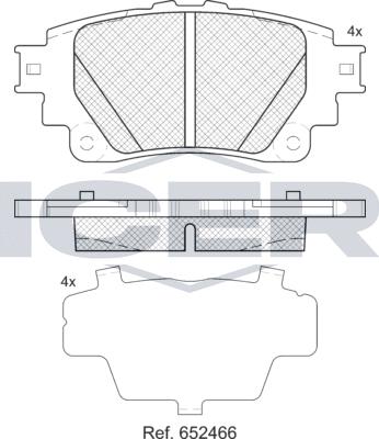 Icer 182424 - Bremžu uzliku kompl., Disku bremzes www.autospares.lv