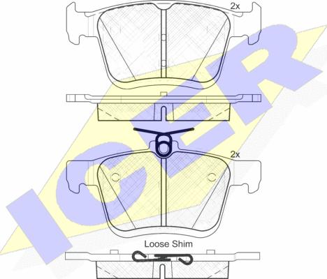 Icer 182099 - Тормозные колодки, дисковые, комплект www.autospares.lv