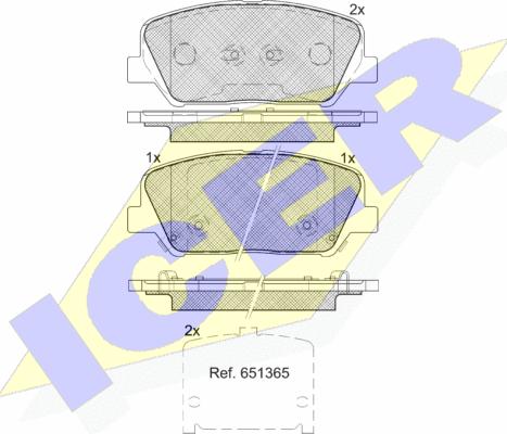 Icer 182090 - Bremžu uzliku kompl., Disku bremzes autospares.lv