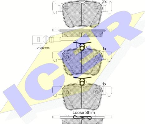 Icer 182098-203 - Bremžu uzliku kompl., Disku bremzes www.autospares.lv