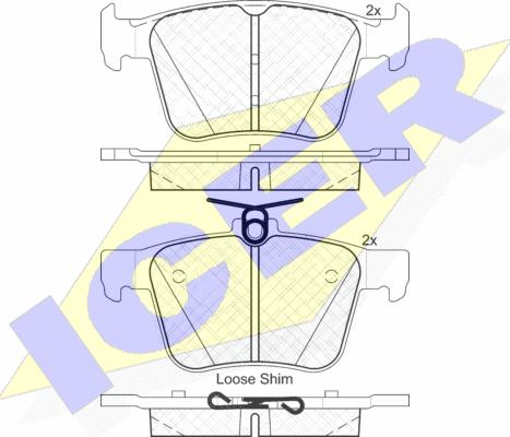 Icer 182098 - Тормозные колодки, дисковые, комплект www.autospares.lv