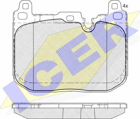 Icer 182093-208 - Bremžu uzliku kompl., Disku bremzes www.autospares.lv