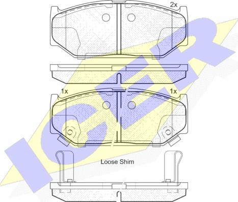 Icer 182045 - Bremžu uzliku kompl., Disku bremzes autospares.lv