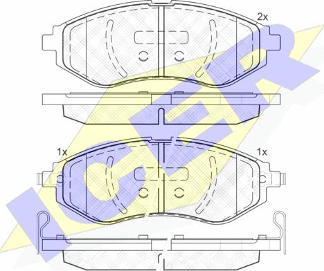 Icer 182040 - Bremžu uzliku kompl., Disku bremzes www.autospares.lv