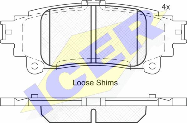 Icer 182050 - Brake Pad Set, disc brake www.autospares.lv