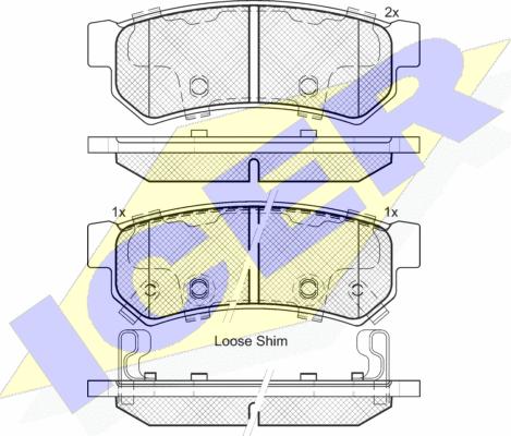 Icer 182058-203 - Brake Pad Set, disc brake www.autospares.lv