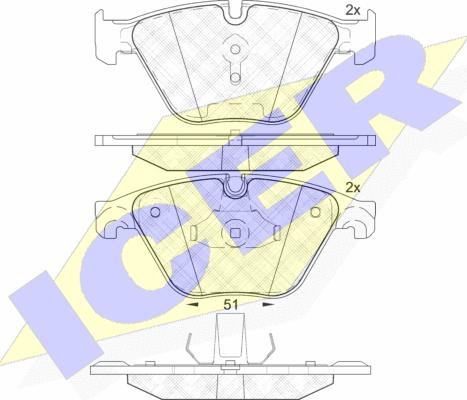 Icer 182065 - Bremžu uzliku kompl., Disku bremzes www.autospares.lv