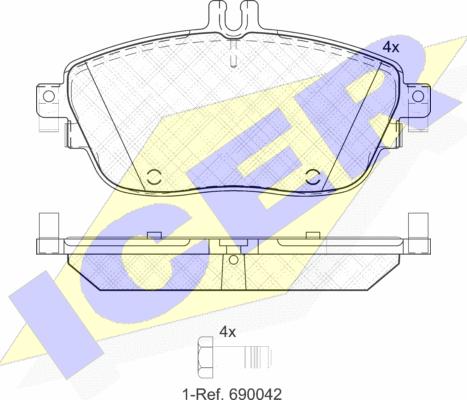 Icer 182061 - Bremžu uzliku kompl., Disku bremzes www.autospares.lv