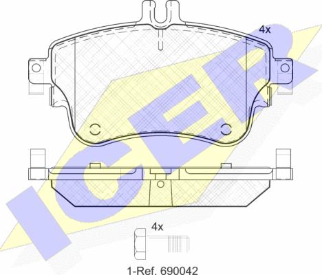 Icer 182062 - Bremžu uzliku kompl., Disku bremzes www.autospares.lv