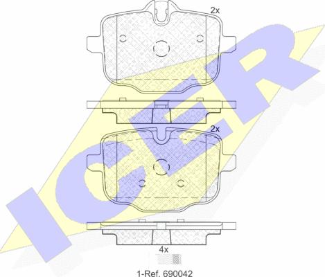 Icer 182005 - Bremžu uzliku kompl., Disku bremzes www.autospares.lv