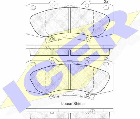 Icer 182006 - Bremžu uzliku kompl., Disku bremzes autospares.lv