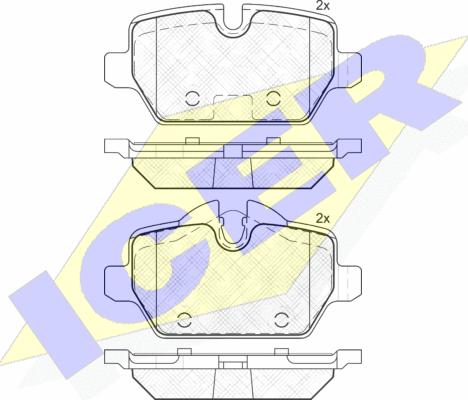 Icer 182008 - Bremžu uzliku kompl., Disku bremzes autospares.lv