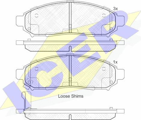 Icer 182003 - Bremžu uzliku kompl., Disku bremzes www.autospares.lv