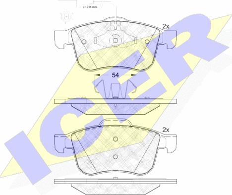 Icer 182007 - Bremžu uzliku kompl., Disku bremzes www.autospares.lv