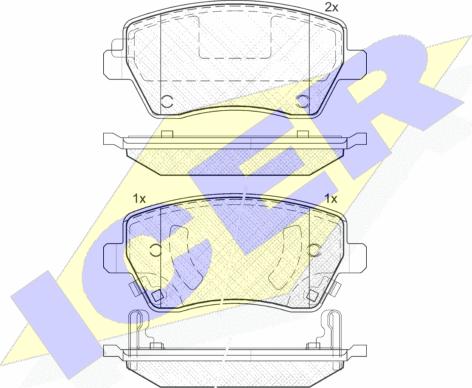 Icer 182019 - Bremžu uzliku kompl., Disku bremzes autospares.lv