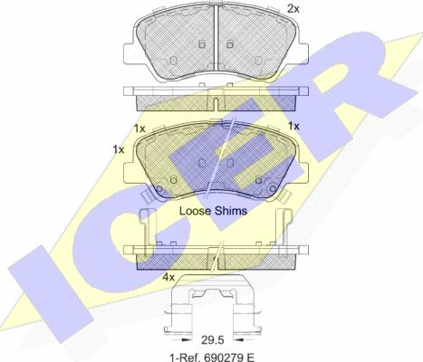 Icer 182035 - Тормозные колодки, дисковые, комплект www.autospares.lv