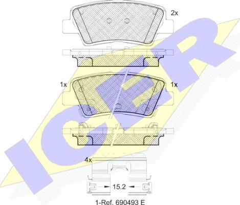 Icer 182036-066 - Bremžu uzliku kompl., Disku bremzes www.autospares.lv