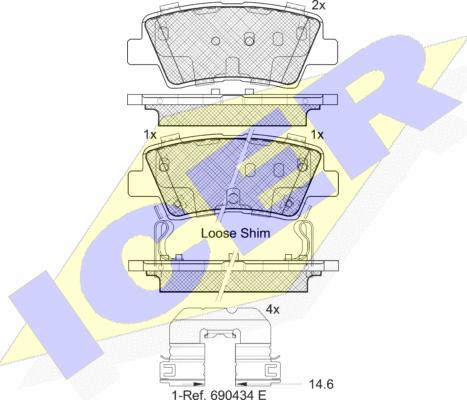 Icer 182036-203 - Bremžu uzliku kompl., Disku bremzes www.autospares.lv