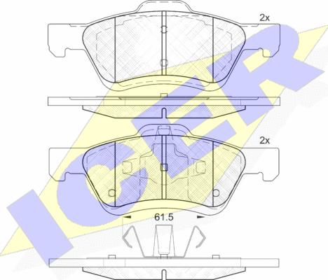 Icer 182030 - Bremžu uzliku kompl., Disku bremzes autospares.lv