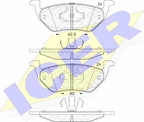 Icer 182031 - Bremžu uzliku kompl., Disku bremzes www.autospares.lv