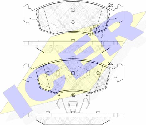 Icer 182032 - Bremžu uzliku kompl., Disku bremzes www.autospares.lv