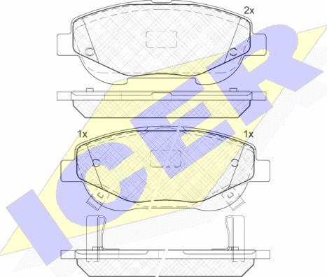 Icer 182022 - Bremžu uzliku kompl., Disku bremzes www.autospares.lv